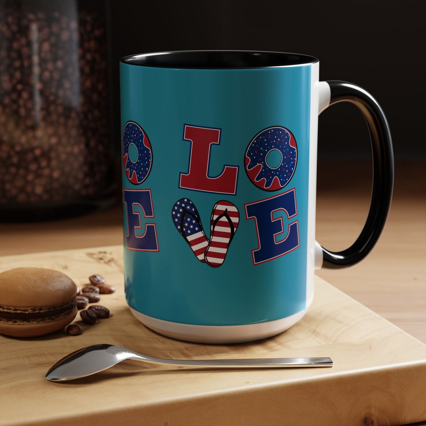 Patriotic Love Coffee Mug | 4th of July Gift, Fun Kitchen Decor, Custom Drinkware for Coffee Lovers, Unique Gift Idea
