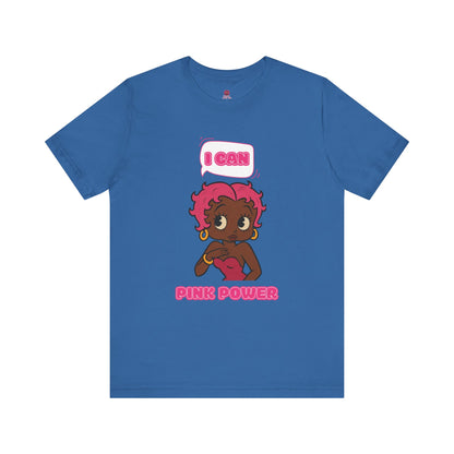 Empowering "I Can" Pink Power Tee, Unisex Graphic T-Shirt, Fun Casual Wear, Summer Fashion, Feminism Apparel