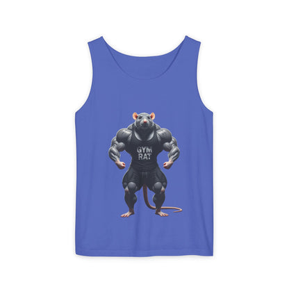 Gym Rat, Men's Front & Back Design, Tank Top, Funny Fitness Shirt,  Workout Apparel, Unique Gift for Weightlifters, Humorous Activewear