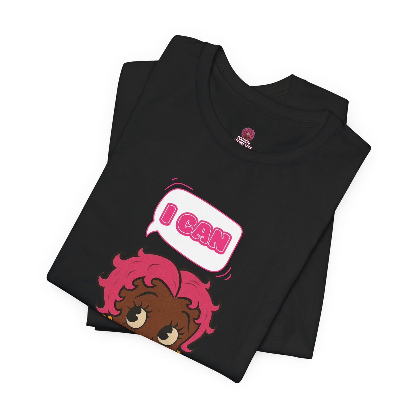Empowering "I Can" Pink Power Tee, Unisex Graphic T-Shirt, Fun Casual Wear, Summer Fashion, Feminism Apparel