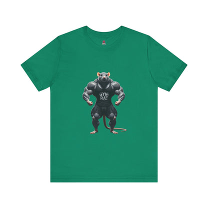 Gym Rat Men's Jersey Tee, Front & Back Design, Funny Gym Shirt for Fitness Lovers, Workout Tee for Animal Enthusiasts, Fitness Gift for Him/Her
