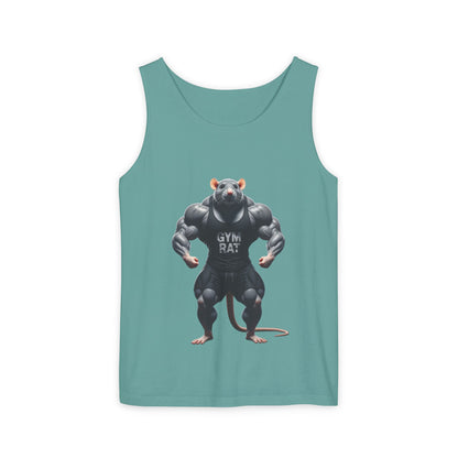 Gym Rat, Men's Front & Back Design, Tank Top, Funny Fitness Shirt,  Workout Apparel, Unique Gift for Weightlifters, Humorous Activewear