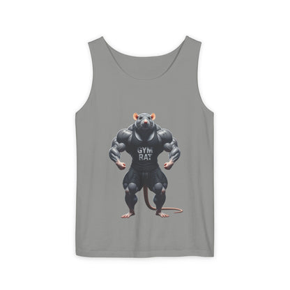 Gym Rat, Men's Front & Back Design, Tank Top, Funny Fitness Shirt,  Workout Apparel, Unique Gift for Weightlifters, Humorous Activewear
