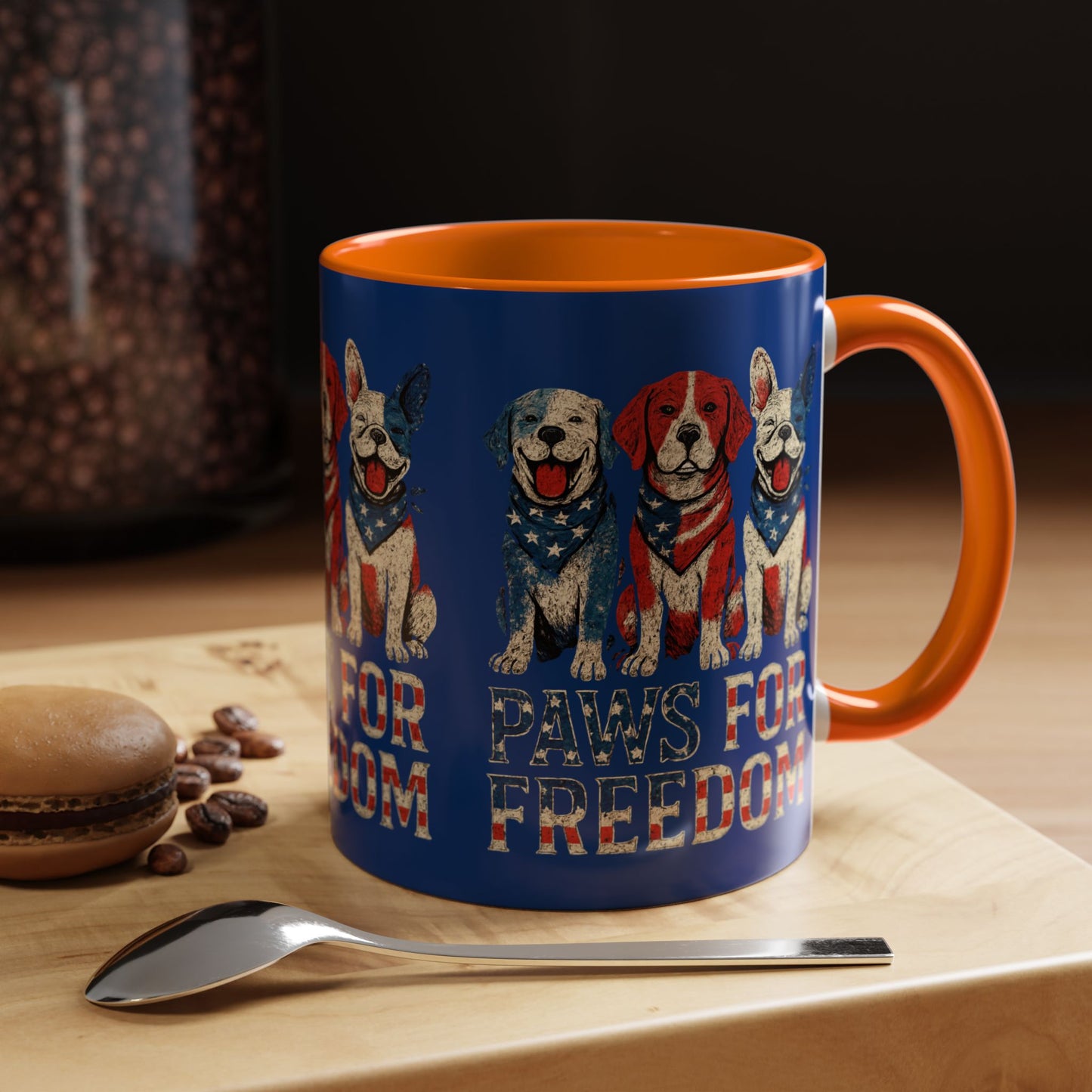 Patriotic Dog Mug - Paws for Freedom, Pet Lover Gift, 4th of July Decoration, Coffee Cup for Dog Owners, Animal Rights Celebration