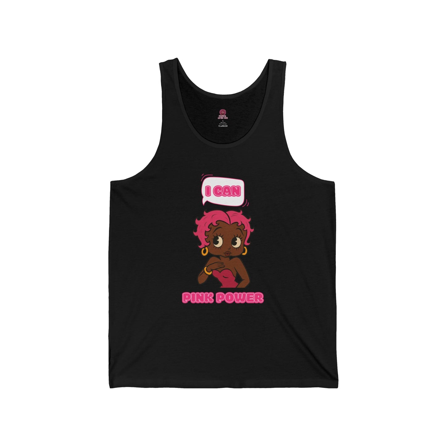 Empowering "I Can" Pink Power  Unisex Graphic Tank Top, Fun Casual Wear, Summer Fashion, Feminism Apparel