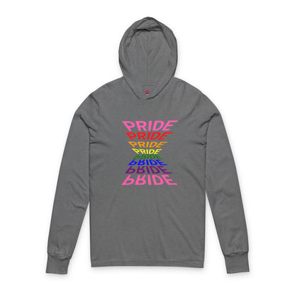 "Pride" Graphic Long Sleeve Hooded Tee, Unisex Pride Shirt, LGBTQ+ Awareness Top
