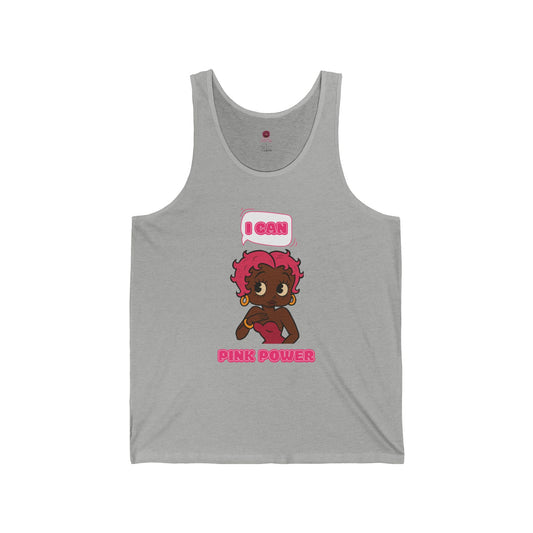 Empowering "I Can" Pink Power  Unisex Graphic Tank Top, Fun Casual Wear, Summer Fashion, Feminism Apparel