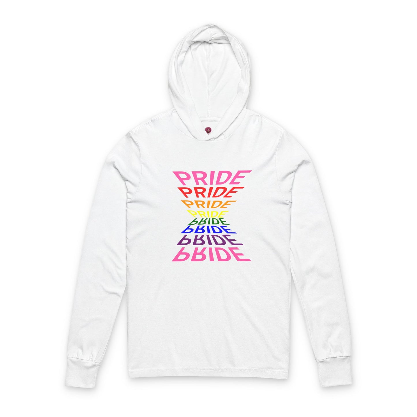 "Pride" Graphic Long Sleeve Hooded Tee, Unisex Pride Shirt, LGBTQ+ Awareness Top