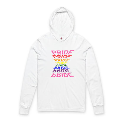 "Pride" Graphic Long Sleeve Hooded Tee, Unisex Pride Shirt, LGBTQ+ Awareness Top