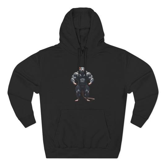Gym Rat  Front & Back Design Fleece Hoodie For Workout, Great For Gym, Warm Winter Apparel, Unique Graphic Sweatshirt