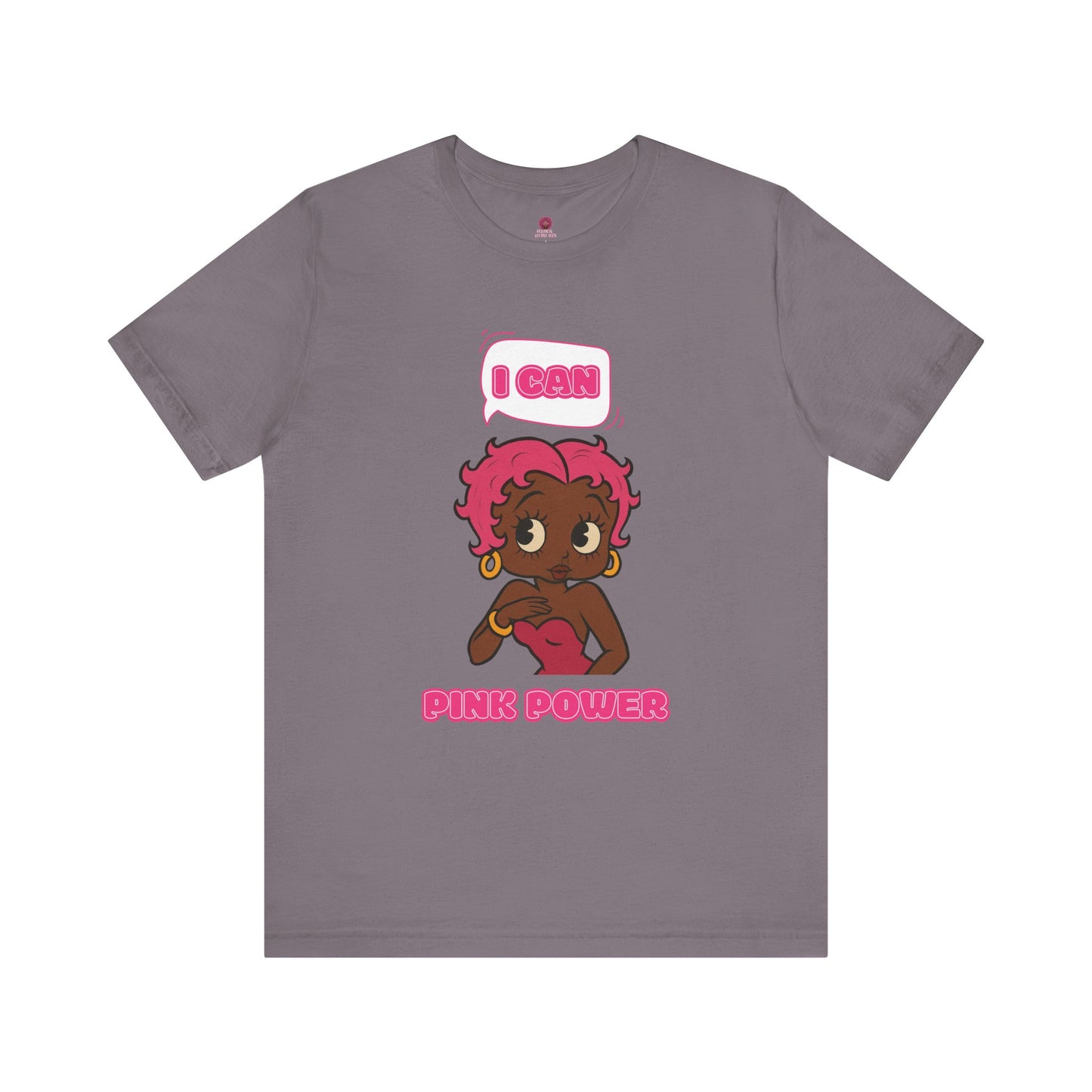 Empowering "I Can" Pink Power Tee, Unisex Graphic T-Shirt, Fun Casual Wear, Summer Fashion, Feminism Apparel