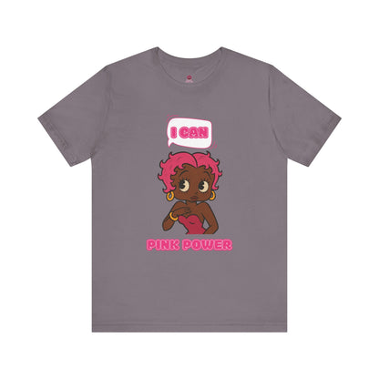 Empowering "I Can" Pink Power Tee, Unisex Graphic T-Shirt, Fun Casual Wear, Summer Fashion, Feminism Apparel