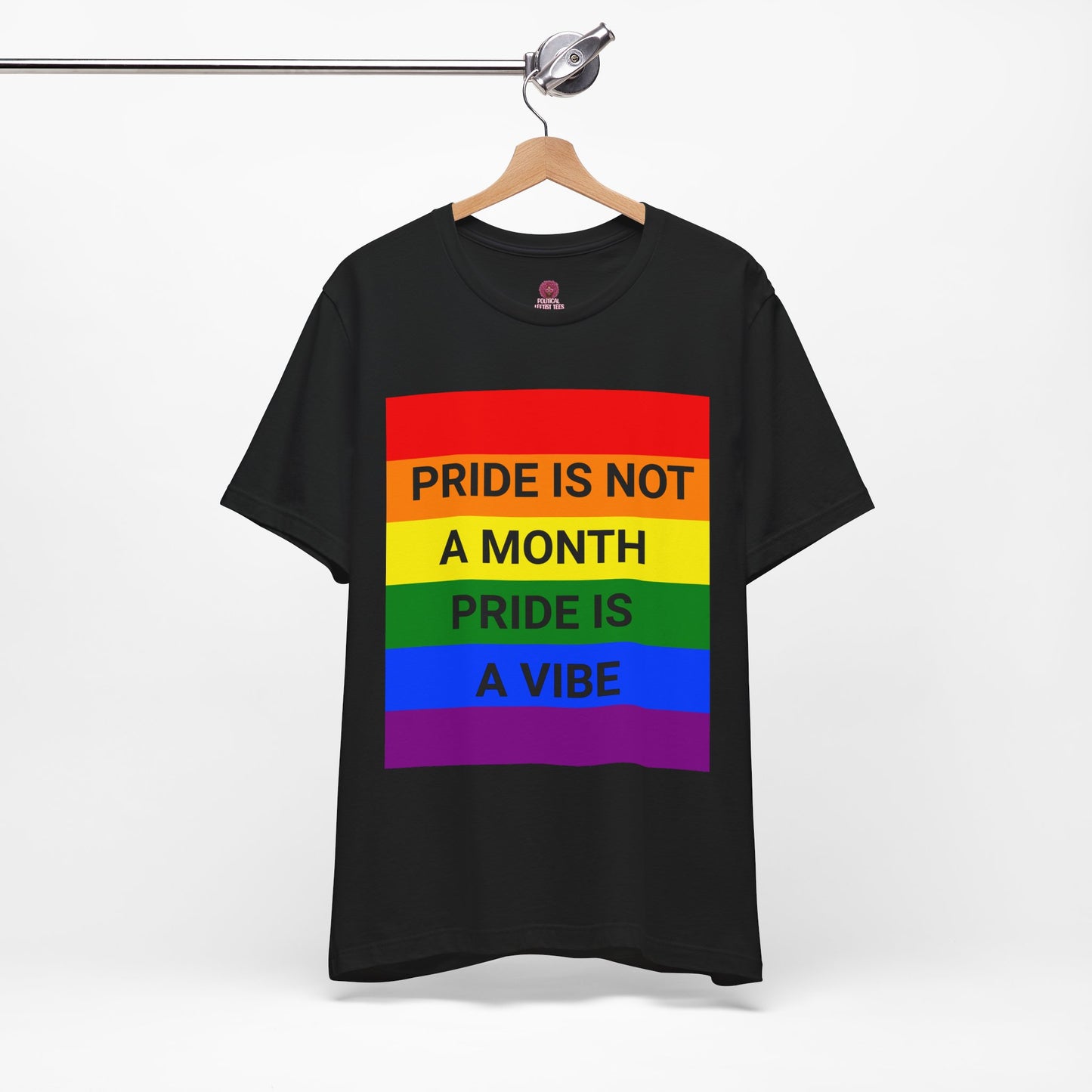 Pride Vibe Unisex Graphic T-Shirt, LGBTQ+ Pride Month Apparel, Rainbow Pride Clothing