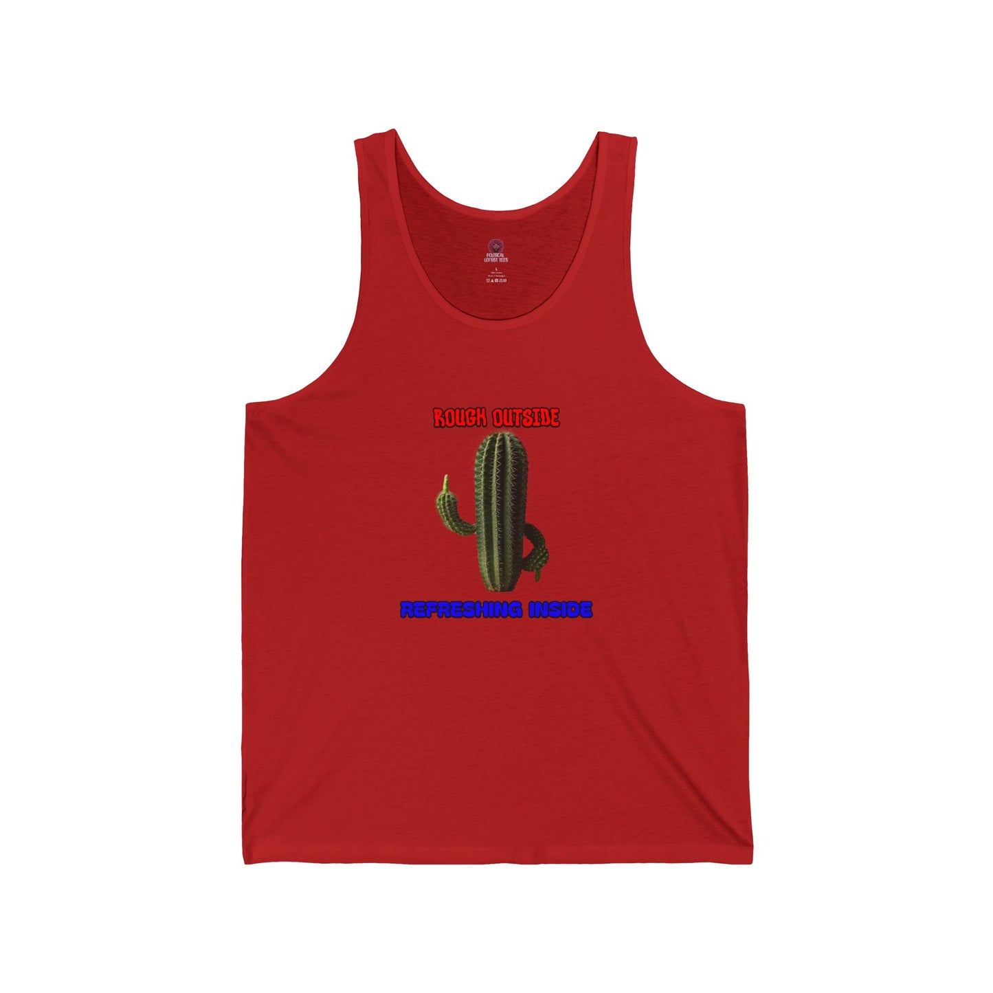 Rough Outside Refreshing Inside Cactus Themed Unisex Tank Top, Summer Vibes Tee, Refreshing Humor Top