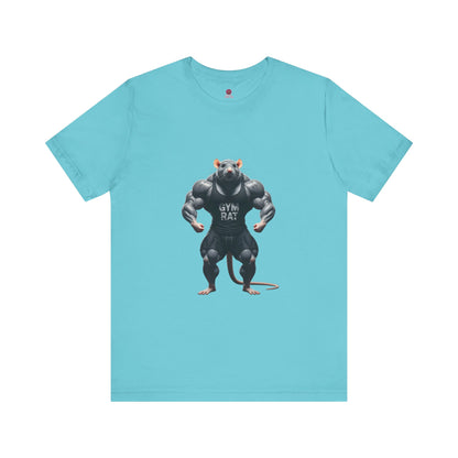 Gym Rat Men's Jersey Tee, Front & Back Design, Funny Gym Shirt for Fitness Lovers, Workout Tee for Animal Enthusiasts, Fitness Gift for Him/Her